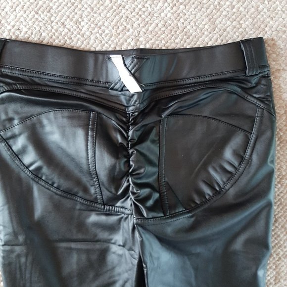 New Warm Leather Scrunch Back Leggings Pants - Picture 11 of 15